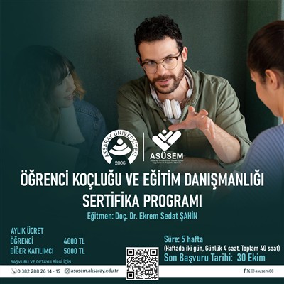 Öğrenci Koçluğu ve Eğitim Danışmanlığı Sertifika Programı